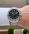 Kadranı Siyah Kordonu Gümüş Renk 44 Mm Hediye Paketli İç Göstergeleri Aktif Erkek Kol Saati