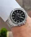 Kadranı Siyah Kordonu Gümüş Renk 44 Mm Hediye Paketli İç Göstergeleri Aktif Erkek Kol Saati