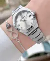 Gümüş Renk 30 Mm Kadın Kol Saati ve Bileklik