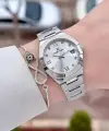 Gümüş Renk 30 Mm Kadın Kol Saati ve Bileklik
