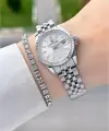 Gümüş Renk 30 Mm Kadın Kol Saati ve Bileklik
