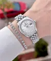 Gümüş Renk 30 Mm Kadın Kol Saati ve Bileklik
