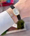 Kasası Gold Kordonu Siyah Renk Hediye Paketli 20 Mm 5 ATM Kadın Kol Saati