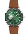 Kasası Gümüş Kordonu Kahverengi Renk Hediye Paketli 44 Mm Erkek Kol Saati