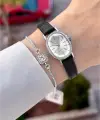 Kasası Gümüş Kordonu Siyah Renk Hediye Paketli 20 Mm 5 ATM Kadın Kol Saati