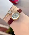 Kasası Gold Kordonu Kahverengi Renk Hediye Paketli 20 Mm 5 ATM Kadın Kol Saati