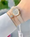 Kasası Gold Kordonu Krem Renk Hediye Paketli 20 Mm 5 ATM Kadın Kol Saati