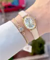 Kasası Gold Kordonu Krem Renk Hediye Paketli 20 Mm 5 ATM Kadın Kol Saati