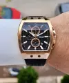 41 Mm Kasası Rose Kordonu Siyah Renk İç Göstergeleri Aktif Erkek Kol Saati