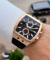 41 Mm Kasası Rose Kordonu Siyah Renk İç Göstergeleri Aktif Erkek Kol Saati