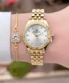 Gold Renk 28 mm Hediye Paketli Kadın Kol Saati