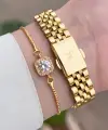 Gold Renk 28 mm Hediye Paketli Kadın Kol Saati