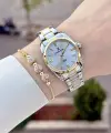 Gold Gümüş Renk 30 Mm Hediye Paketli Kadın Kol Saati