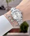 Gümüş Renk 30 Mm Hediye Paketli Kadın Kol Saati