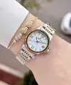 Gold Gümüş Renk 28 Mm Hediye Paketli Kadın Kol Saati