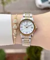 Gold Gümüş Renk 28 Mm Hediye Paketli Kadın Kol Saati