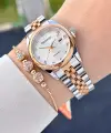 Rose Gümüş Renk 28 Mm Hediye Paketli Kadın Kol Saati