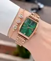 Kadranı Yeşil Kordonu Bronz Renk 24 Mm 2 Yıl Garantili Kadın Kol Saati