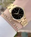 Casio CSISTE139 Kadranı Siyah Kordonu Gold Renk Kadın Kol Saati