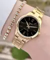 Casio CSISTE139 Kadranı Siyah Kordonu Gold Renk Kadın Kol Saati