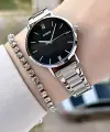 Casio CSISTE160 Kadranı Siyah Kordonu Gümüş Renk Kadın Kol Saati