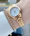 Casio CSISTE208 Casio Kadranı Beyaz Kordonu Gold Renk Kadın Kol Saati