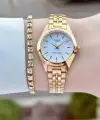 Casio CSISTE208 Casio Kadranı Beyaz Kordonu Gold Renk Kadın Kol Saati