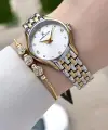 Gold Gümüş Renk 30 mm Hediye Paketli Kadın Kol Saati