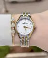 Gold Gümüş Renk 30 mm Hediye Paketli Kadın Kol Saati