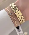 Gold Renk 30 mm Kadın Kol Saati ve Bileklik