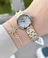 Gold Gümüş Renk Hediye Paketli 25 Mm Kadın Kol Saati
