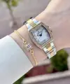Gold Gümüş Renk Hediye Paketli Kadın Kol Saati