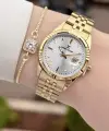 Gold Renk 30 Mm Hediye Paketli Kadın Kol Saati