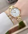 Gold Renk 30 Mm Rakamlı Kadın Kol Saati ve Hediye Bileklik