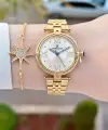 Gold Renk 32 Mm Kadın Kol Saati ve Bileklik
