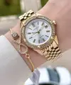 Gold Renk 34 Mm Kadın Kol Saati ve Bileklik