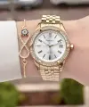 Gold Renk 34 Mm Kadın Kol Saati ve Bileklik
