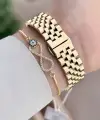 Gold Renk 34 Mm Kadın Kol Saati ve Bileklik