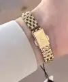 Gold Renk Dikdörtgen Kasa Kadın Kol Saati