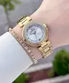 Gold Renk Hediye Paketli 32 Mm Kadın Kol Saati ve Bileklik