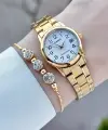 Casio CSISTE213 Casio Gold Renk Takvimli Hediye Paketli Kadın Kol Saati