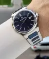 Gümüş Lacivert Renk Takvimli Hediye Paketli Erkek Kol Saati