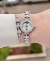 Gümüş Renk 22,5 Mm Gelinlik Model Kadın Kol Saati