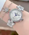 Gümüş Renk 32 Mm Kadın Kol Saati ve Bileklik
