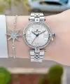 Gümüş Renk 32 Mm Kadın Kol Saati ve Bileklik