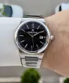 Gümüş Siyah Renk Takvimli Hediye Paketli Erkek Kol Saati