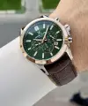 Gümüş Yeşil Kahverengi Renk 43 Mm İç Göstergeleri Aktif Erkek Kol Saati