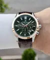 Gümüş Yeşil Kahverengi Renk 43 Mm İç Göstergeleri Aktif Erkek Kol Saati