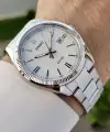 Casio CSISTE48 Kadranı Beyaz Kordonu Gümüş Renk Hediye Paketli Erkek Kol Saati