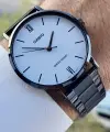 Casio CSISTE129 Kadranı Beyaz Kordonu Siyah Renk Erkek Kol Saati